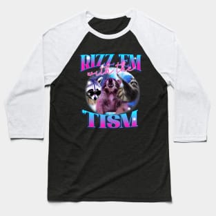 Autism Funny Rizz Em With The Tism Meme Autistic Opossum (2) Baseball T-Shirt